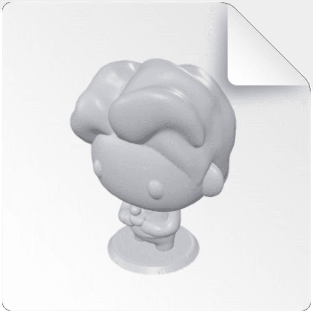 Preview STL de uma figura com cabelo esculpido