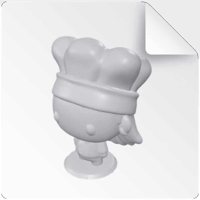 Preview OBJ de uma figura com chapéu de chef